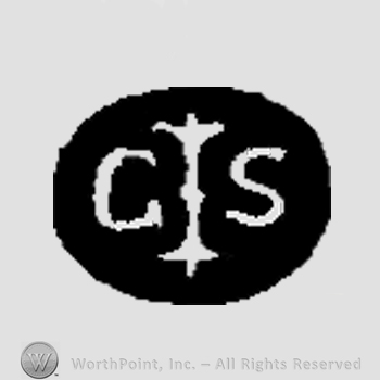 The initials C S and a scepter inside an oval