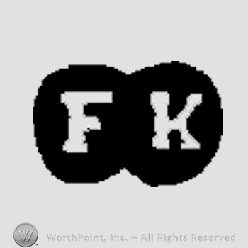 The initials F K in two adjacent circle