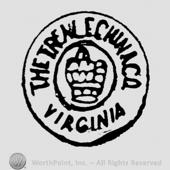 two circle in the small one a bird between circles bold capital letters THE TREAL CHINA CO VIRGINIA