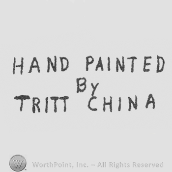 capital letters HAND PAINTED up BY under TRITT CHINA under