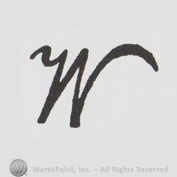 an uppercase W in handwriting