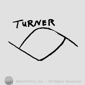 capital letters TURNER over two bended lines that form an oval