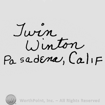 stylish letters TWIN WINTON up PASADENA CALIF under
