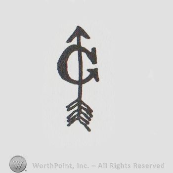 arrow pointing up overlapping an uppercase G