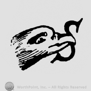 head of a bird with letter S in its beak.