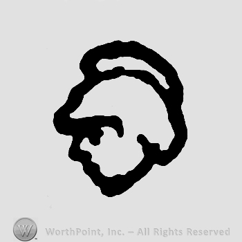 A mans head with a helmet.