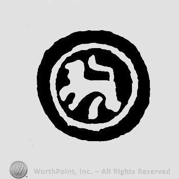 An animal,lion.inside a circle.