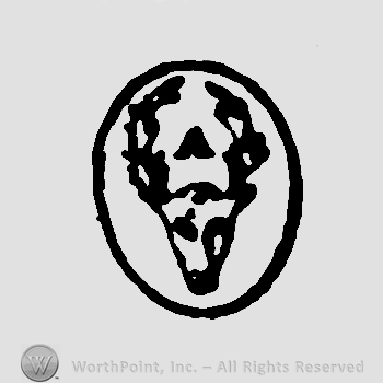 Deer head inside an oval.