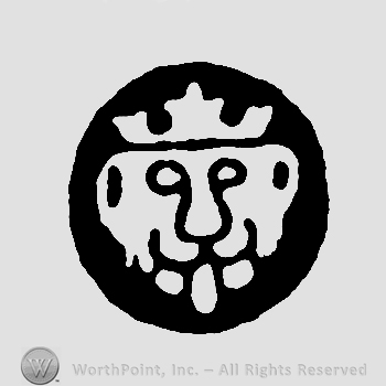 Lion head with a crown on top.