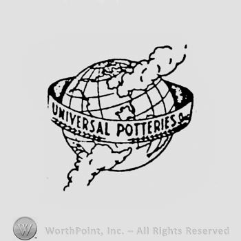 capital letters UNIVERSAL on a ribbon surrounding a globe 