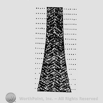 Many dots and a shape similar to a vase.