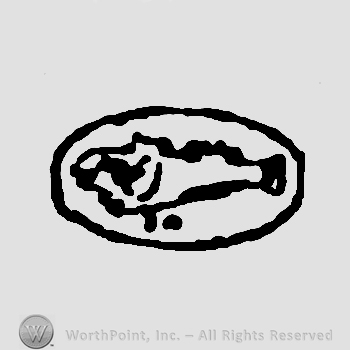 An oval with a fish inside.