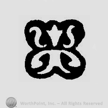 A shape with ltwo letters S on top;one of them upside down;a crown beetwen.