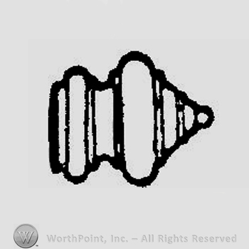 Shape made from many vertical lines.