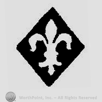 Fleur de lis inside a diamond.