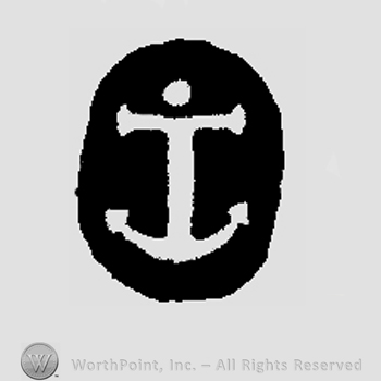 A shape similar with an achor with a dot on top.