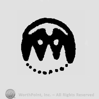 Symbol made from a circle with a shape inside similar to letter W.