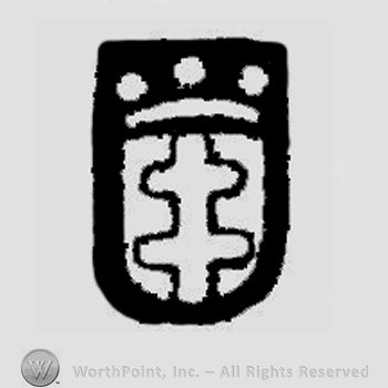 Shield with a crown on top.