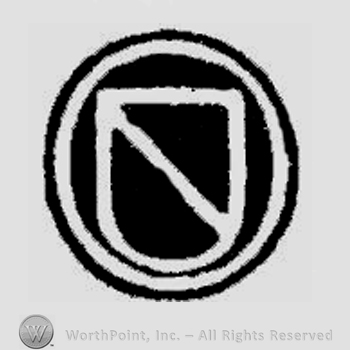 Shape similar with a shield inside a circle.