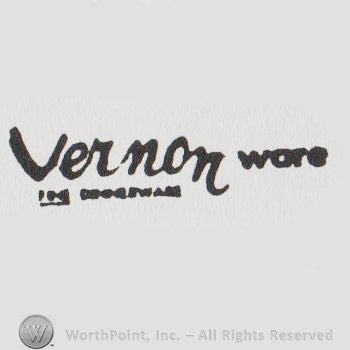 the text VERNON WARE with the first word in handwriting