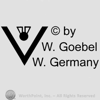 a V with a bee between the lines and the text &copy; BY W. GOEBEL W. GERMANY