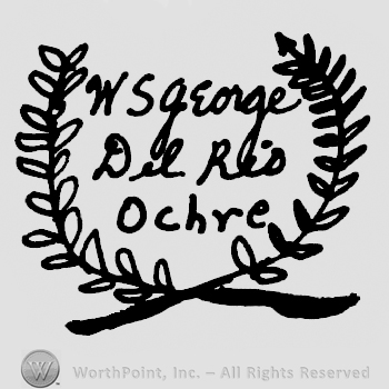 Wreath with W.S. George hand written above Del Ris hand written above Ochre written inside it