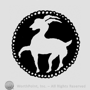 A goat inside a dotted circle