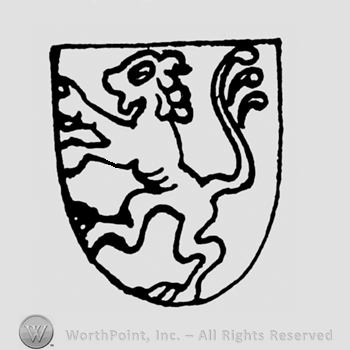 A shield with a prancing lion