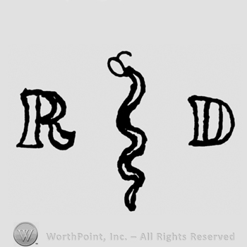 The initials R D and a snake