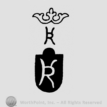 A crown above and uppercase R and a shield with an uppercase R
