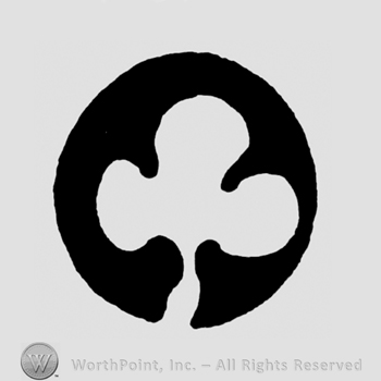 A circle with a three leaf clover