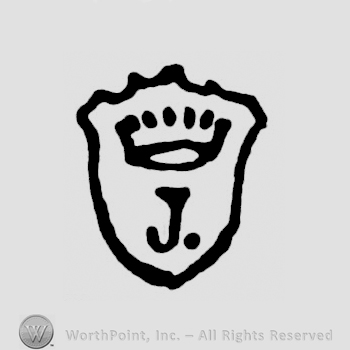 A shield with an uppercase J and a crown