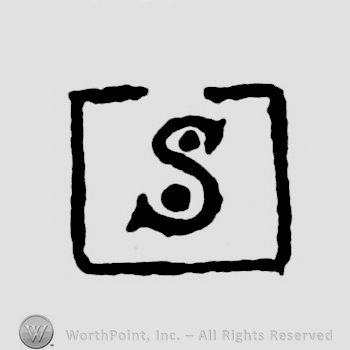 A square with an S and two dots