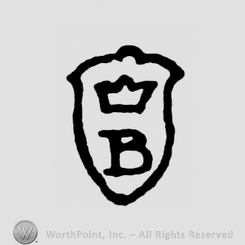 A shield with a crown and a B
