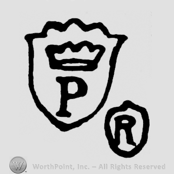 A shield with a P and a crown and a circle with an R