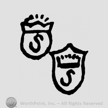 Two shields with the letter S on them and crowns