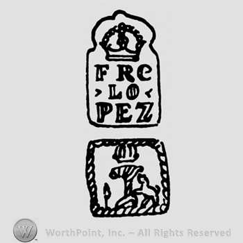 A crown above the name Fre Lopez above a picture with a lion prancing and a tree