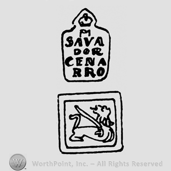 A crown above the name Sava Dorcenarro above a lion