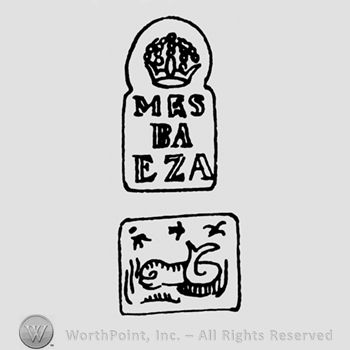 A crown above the name Mas Baeza above a picture with a fish