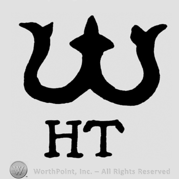 A crown in the shape of a W above the initials H T