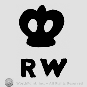 A crown above the initials R W
