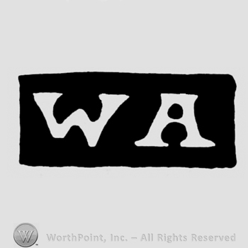 The initials W A inside a rectangle