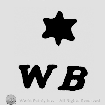 The initials W B under a star