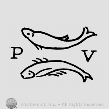 Two fish and the initials P V