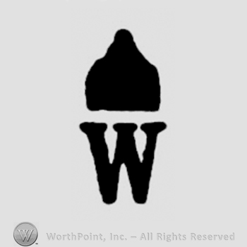 An uppercase W under a helmet shape
