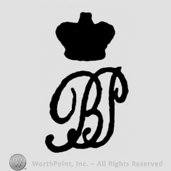 A crown above the initials B P handwritten