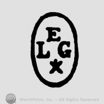 The letters E L G and an X inside an oval