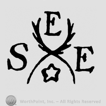 Ateh initials S E E, two crossed feathers and a star