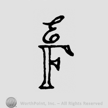 A handwritten E above an uppercase F