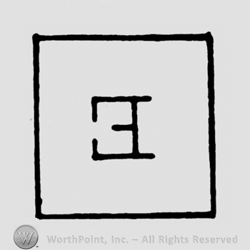 An uppercase E inside a square